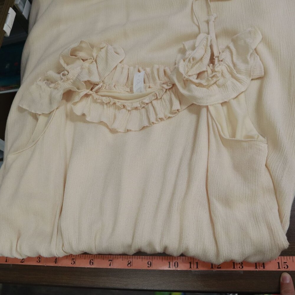 L Love Maxi Dress‎ Womens M Peach Fairycore Cottagecore Boho Romantic Ethereal - Picture 16 of 16